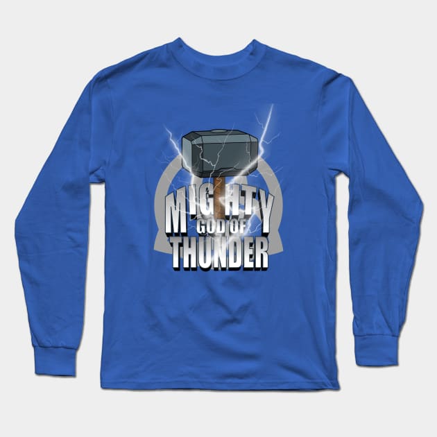 Mighty God Of Thunder Long Sleeve T-Shirt by DeepDiveThreads